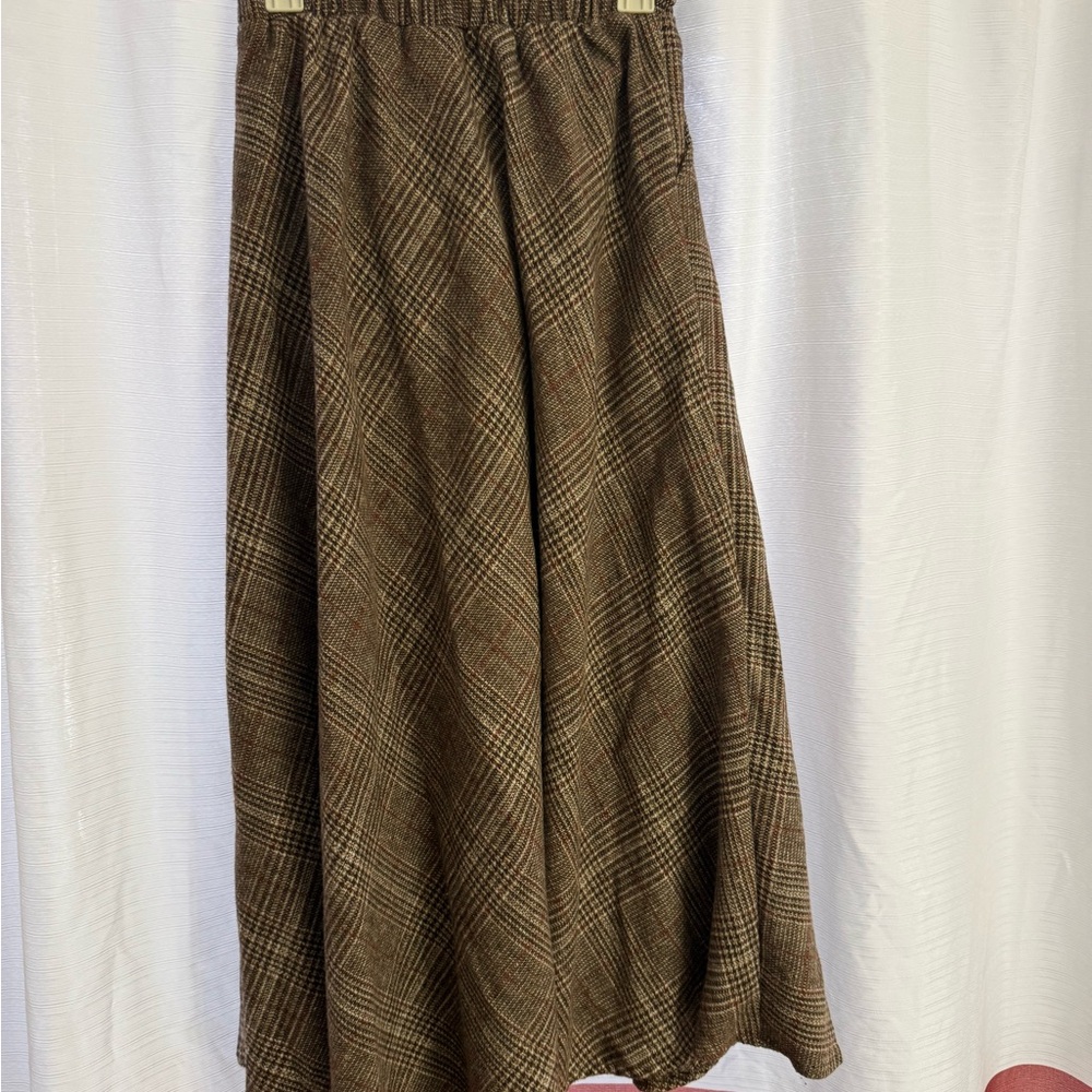 Elegant Brown Plaid Women's Skirt